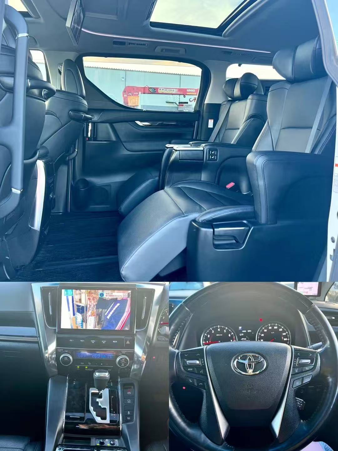 Toyota Alphard premium passenger cabin and driver controls